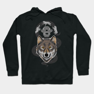 Wolf with Skull and Stars "The Ancestors Are Running" Hoodie